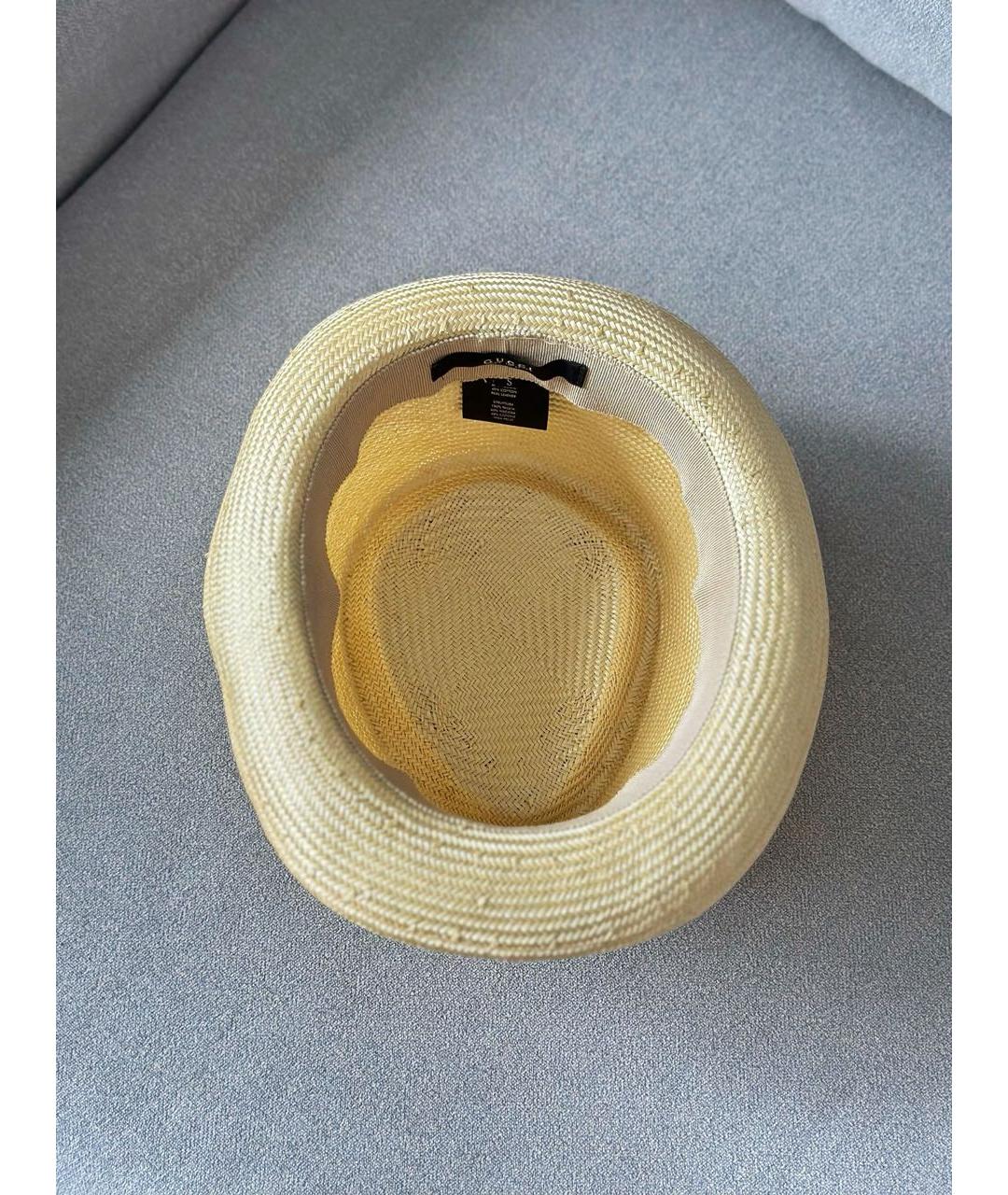 GUCCI Бежевая соломенная шляпа, фото 6