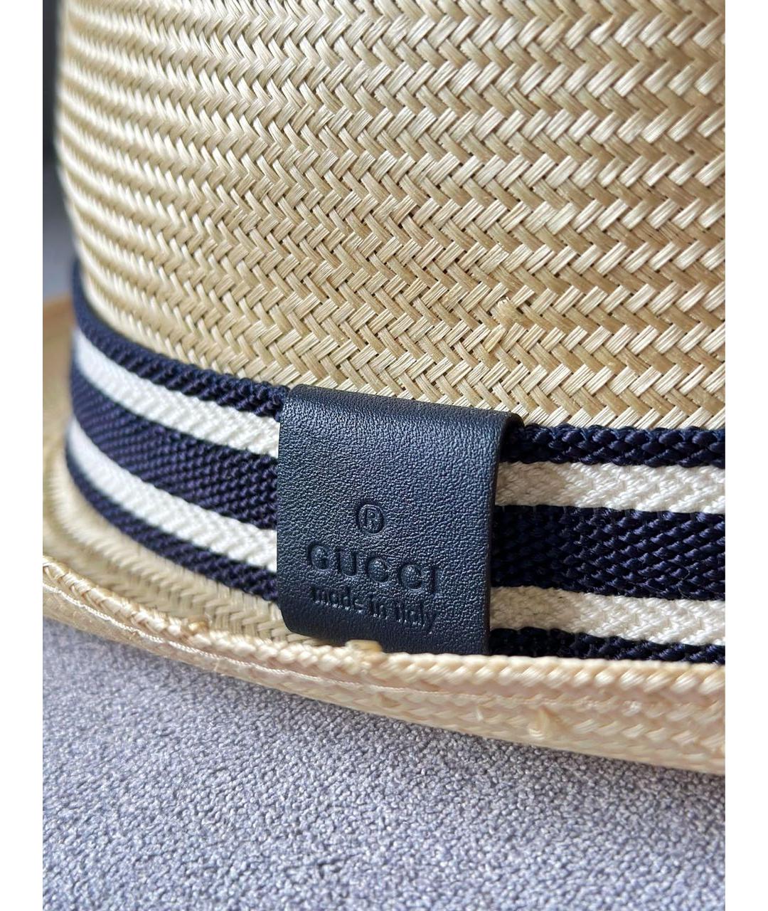 GUCCI Бежевая соломенная шляпа, фото 8