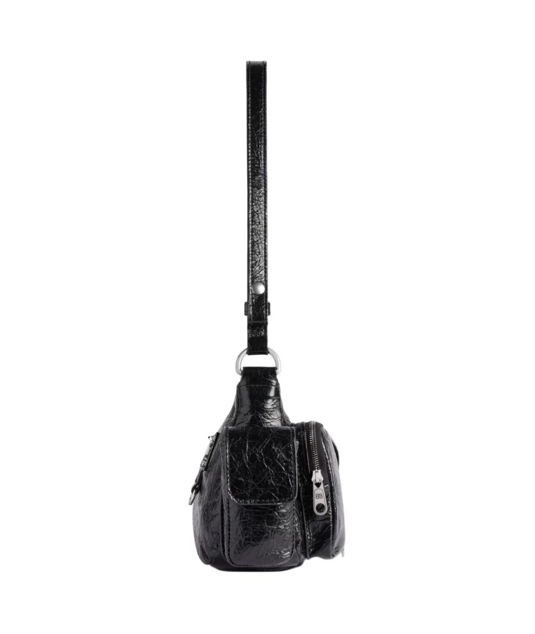 BALENCIAGA Черная кожаная сумка через плечо, фото 3
