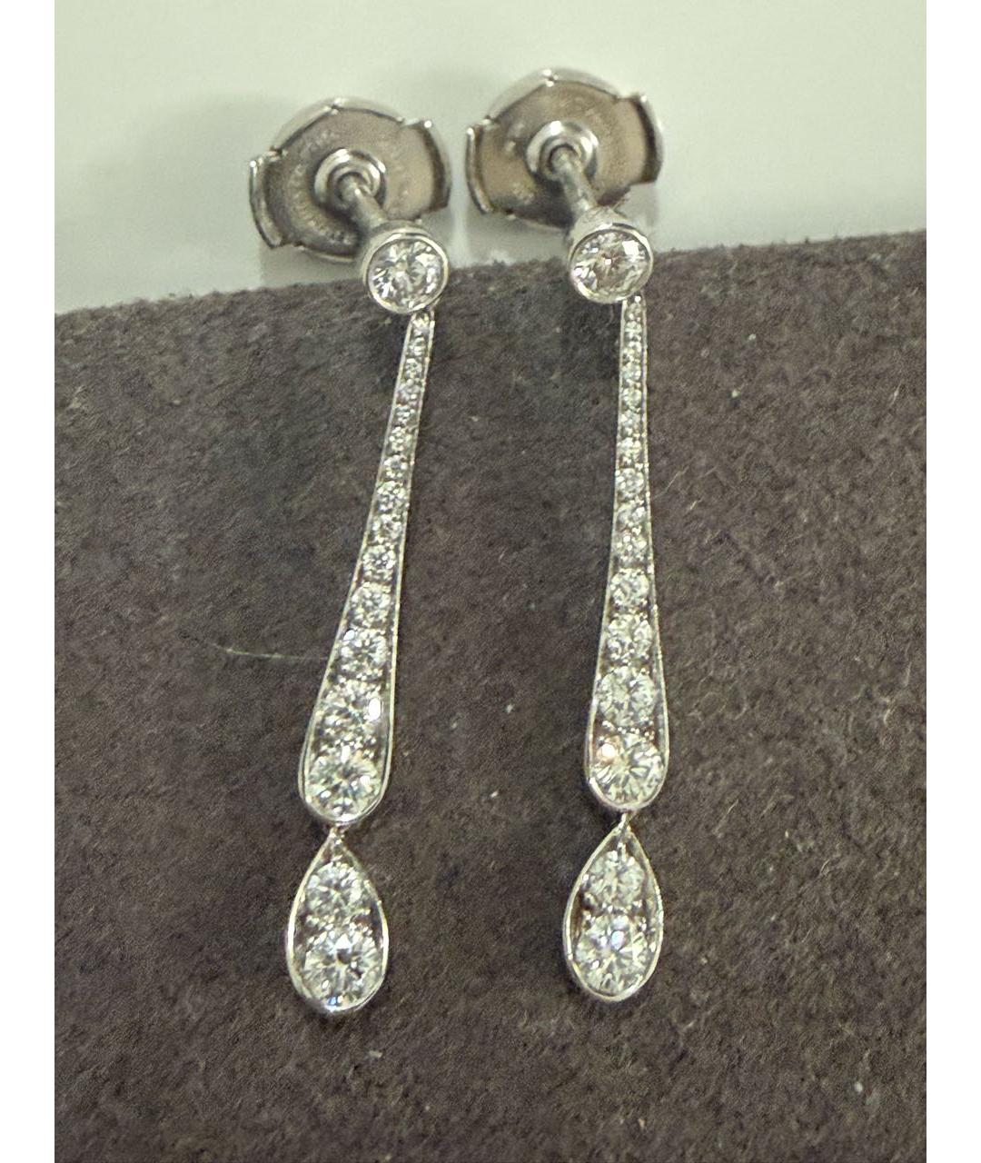 TIFFANY&CO Белые платиновые серьги, фото 2