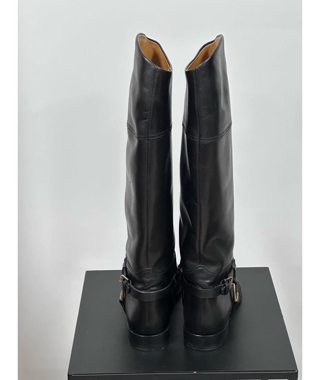 RALPH LAUREN Черные кожаные сапоги, фото 4