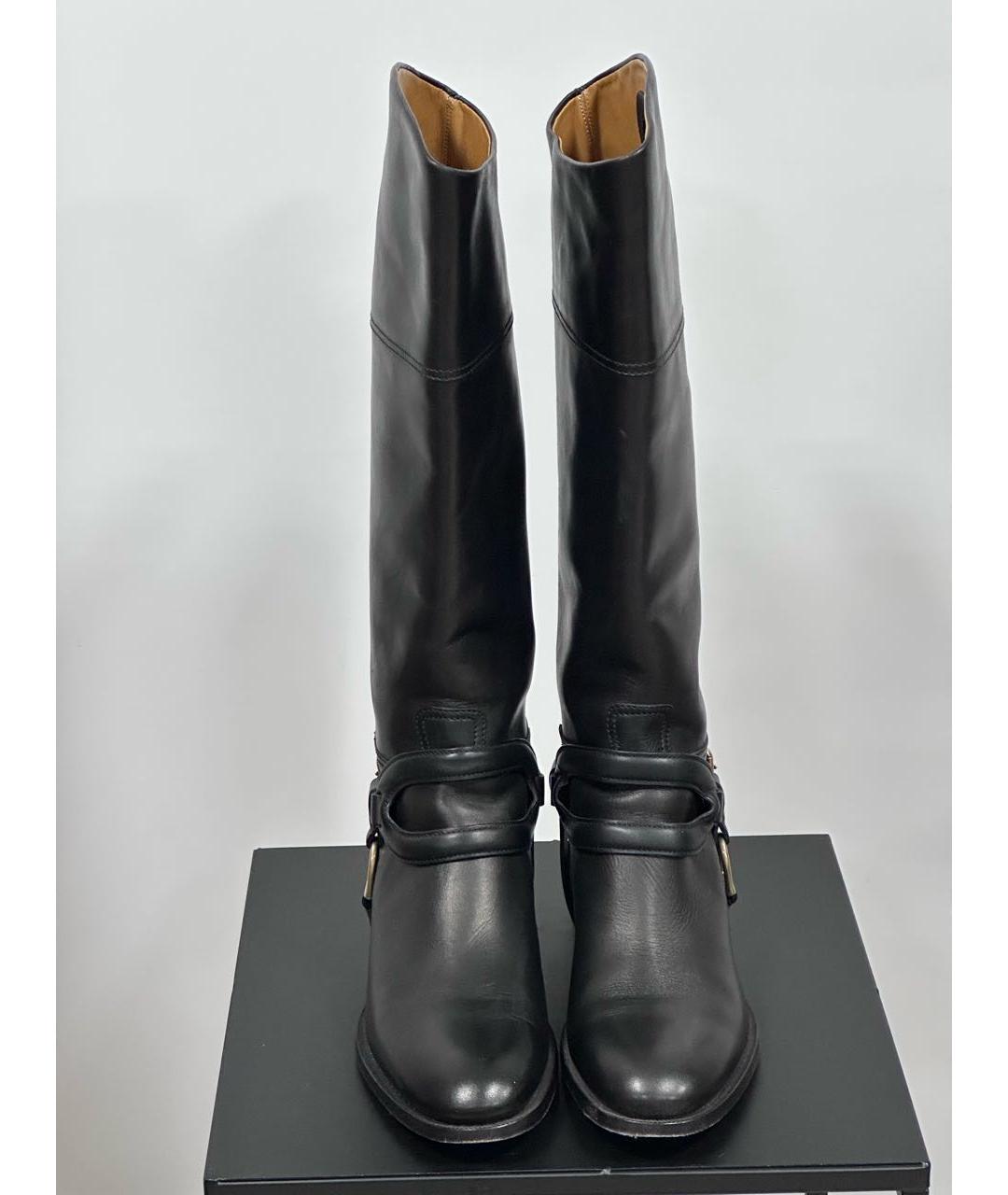 RALPH LAUREN Черные кожаные сапоги, фото 3