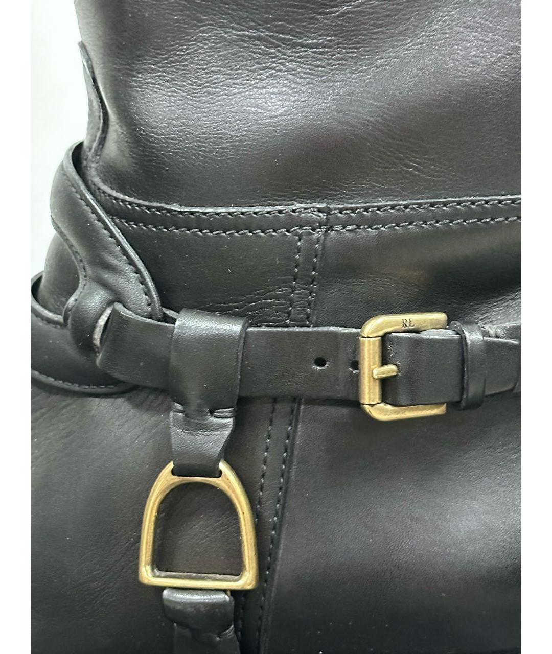 RALPH LAUREN Черные кожаные сапоги, фото 5