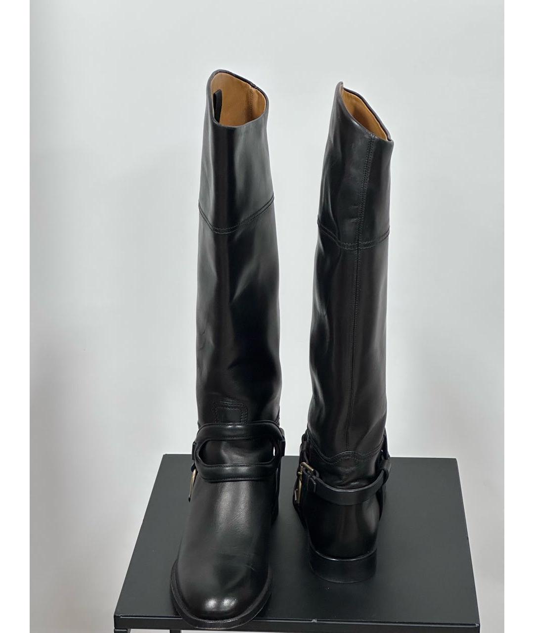RALPH LAUREN Черные кожаные сапоги, фото 6