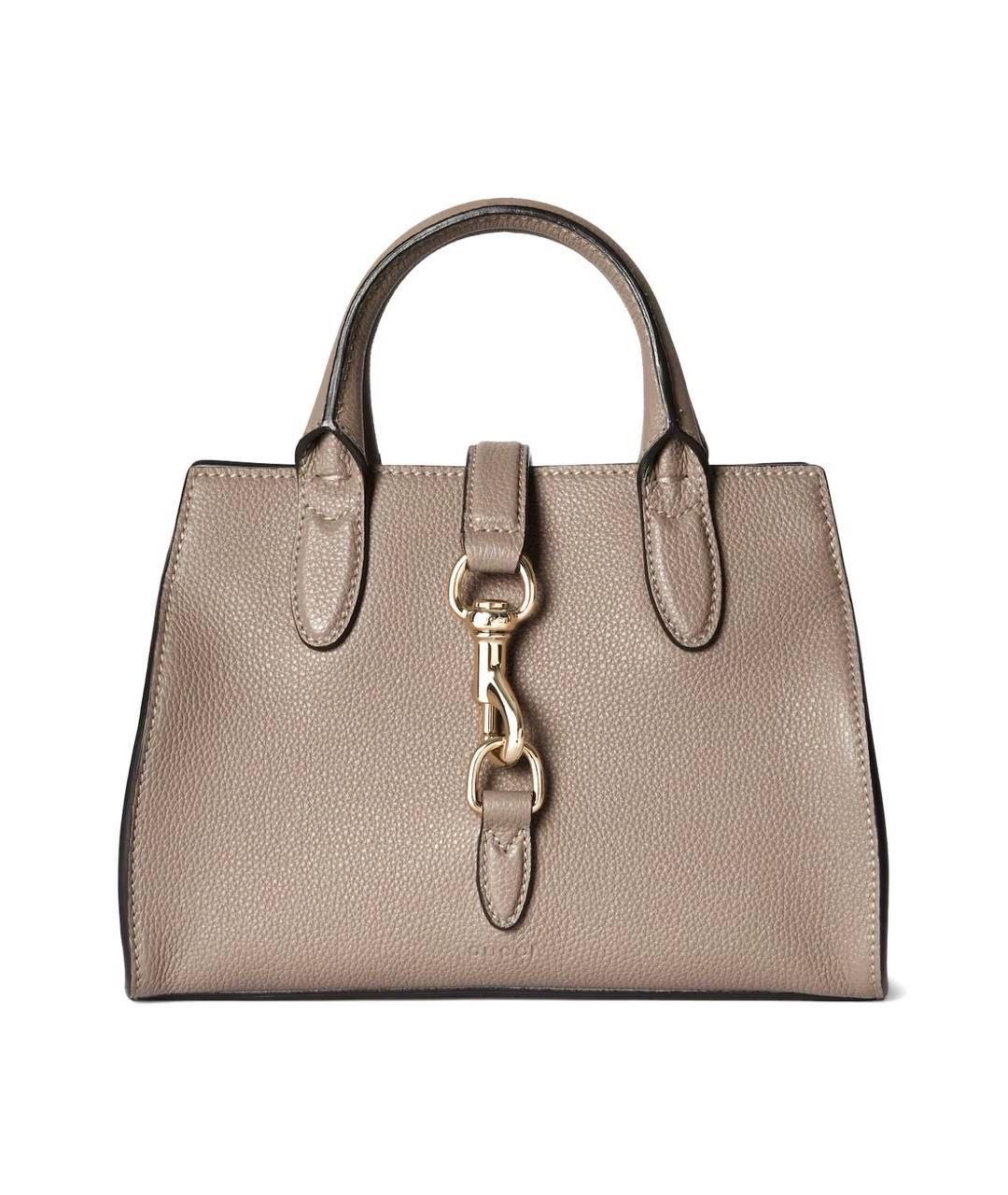 GUCCI Бежевая кожаная сумка с короткими ручками, фото 8