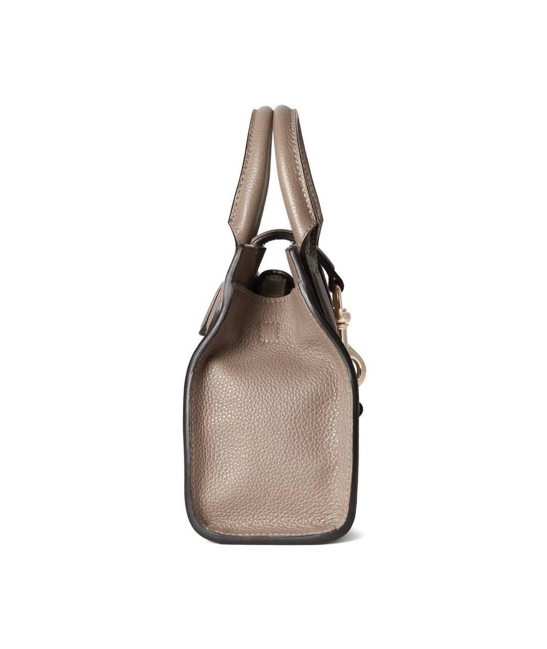 GUCCI Бежевая кожаная сумка с короткими ручками, фото 3