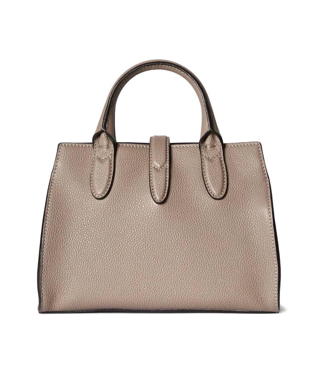 GUCCI Бежевая кожаная сумка с короткими ручками, фото 2