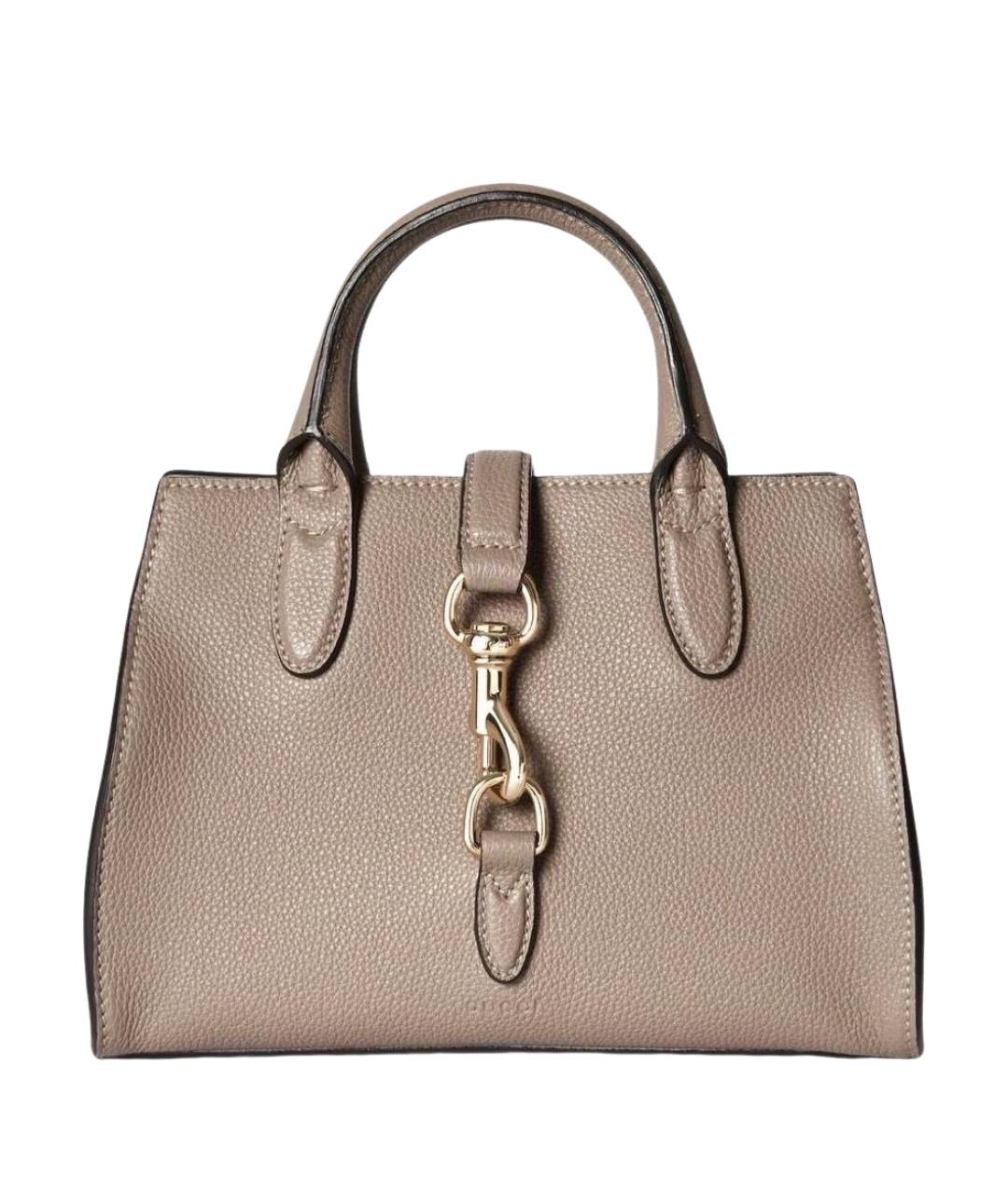 GUCCI Бежевая кожаная сумка с короткими ручками, фото 1