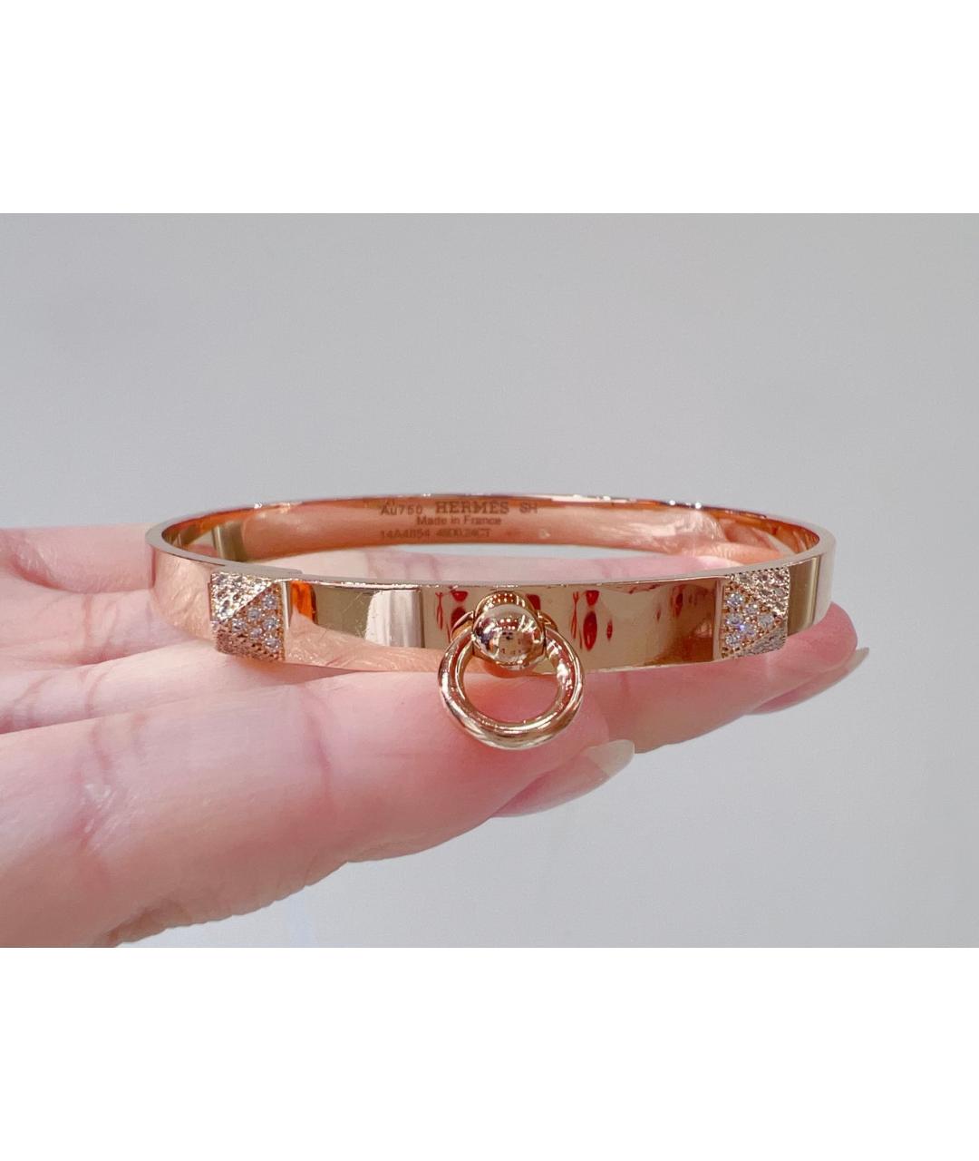 HERMES Золотой браслет из розового золота, фото 9