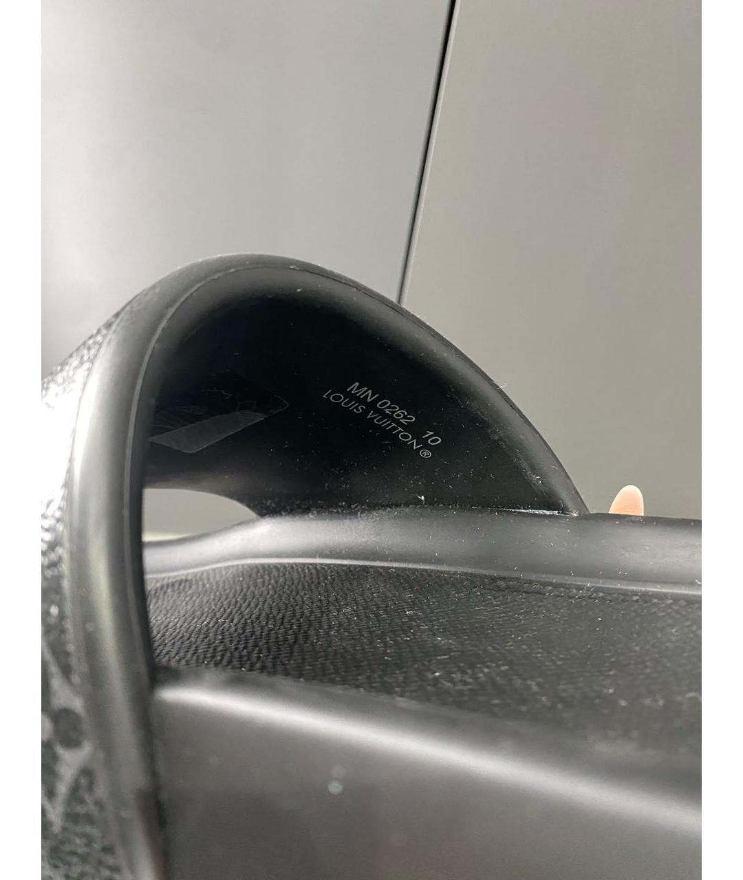 LOUIS VUITTON Черные резиновые шлепанцы, фото 6