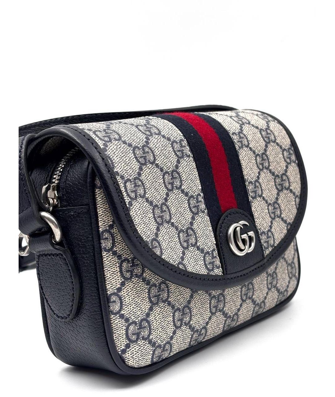 GUCCI Темно-синяя кожаная сумка на плечо, фото 3