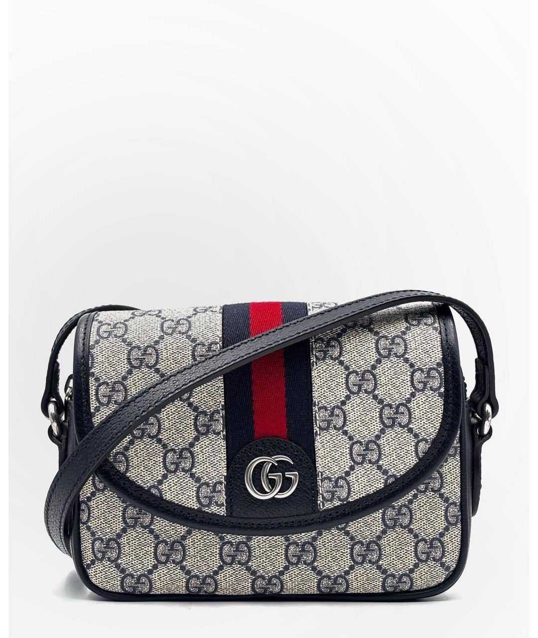 GUCCI Темно-синяя кожаная сумка на плечо, фото 7
