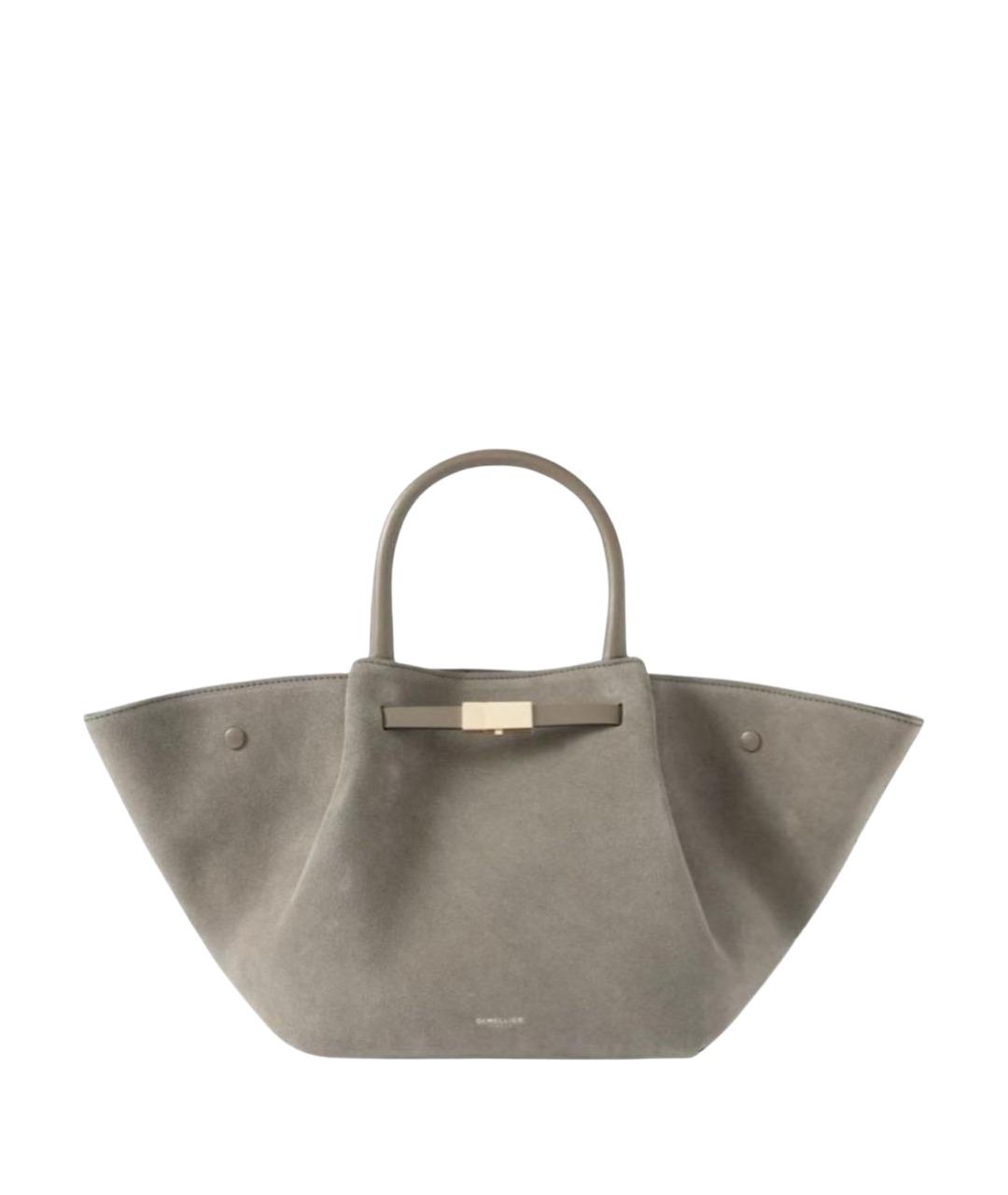 DEMELLIER Антрацитовая замшевая сумка с короткими ручками, фото 1