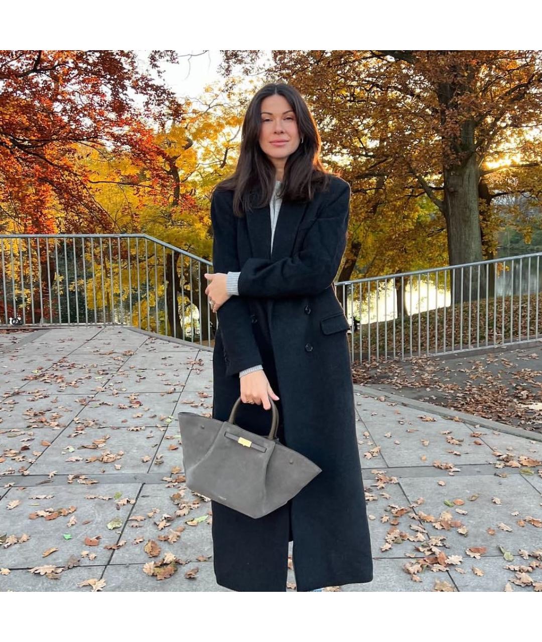 DEMELLIER Антрацитовая замшевая сумка с короткими ручками, фото 3