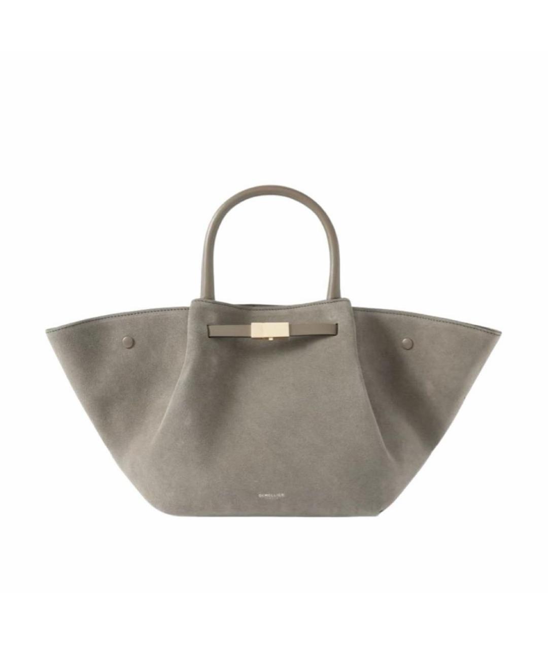 DEMELLIER Антрацитовая замшевая сумка с короткими ручками, фото 6