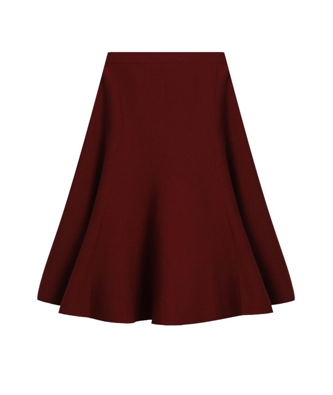 GUCCI Бордовая шерстяная юбка миди, фото 7