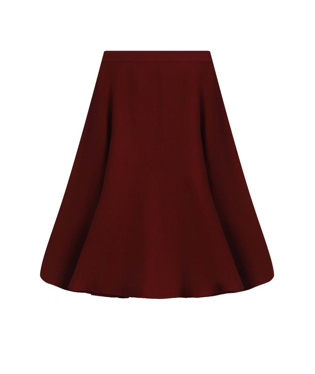 GUCCI Бордовая шерстяная юбка миди, фото 2