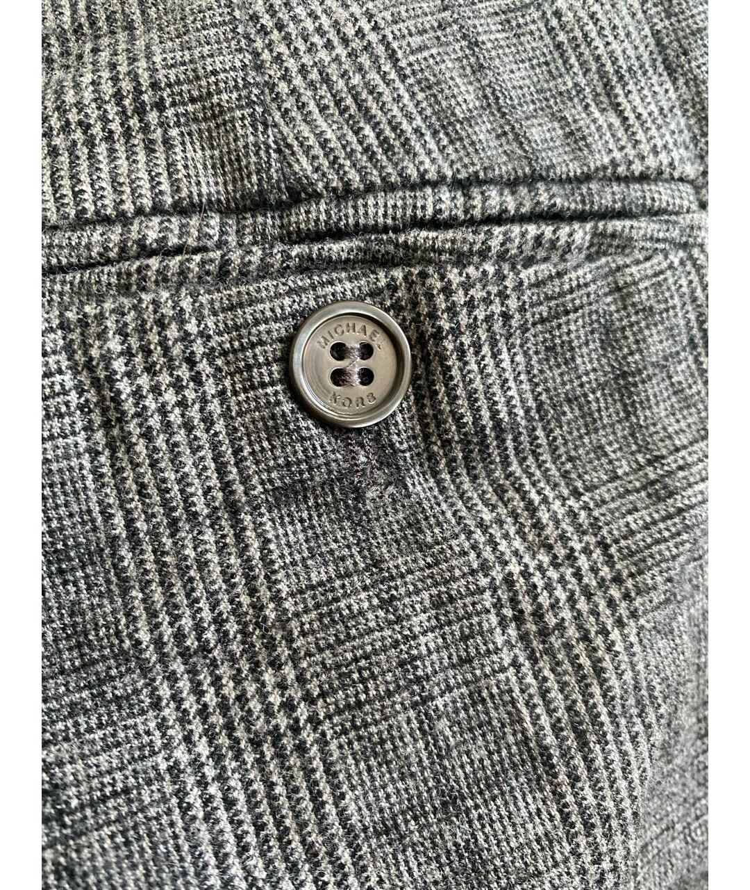MICHAEL KORS Серые шерстяные прямые брюки, фото 5