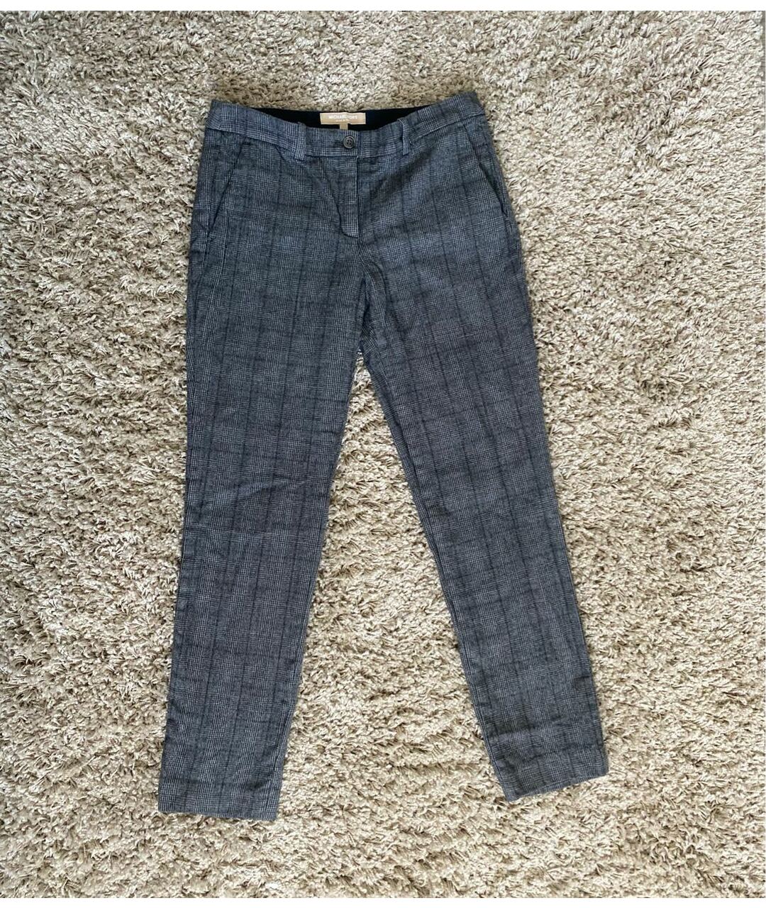 MICHAEL KORS Серые шерстяные прямые брюки, фото 9