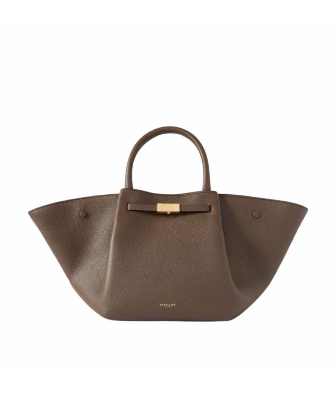 DEMELLIER Коричневая кожаная сумка с короткими ручками, фото 8