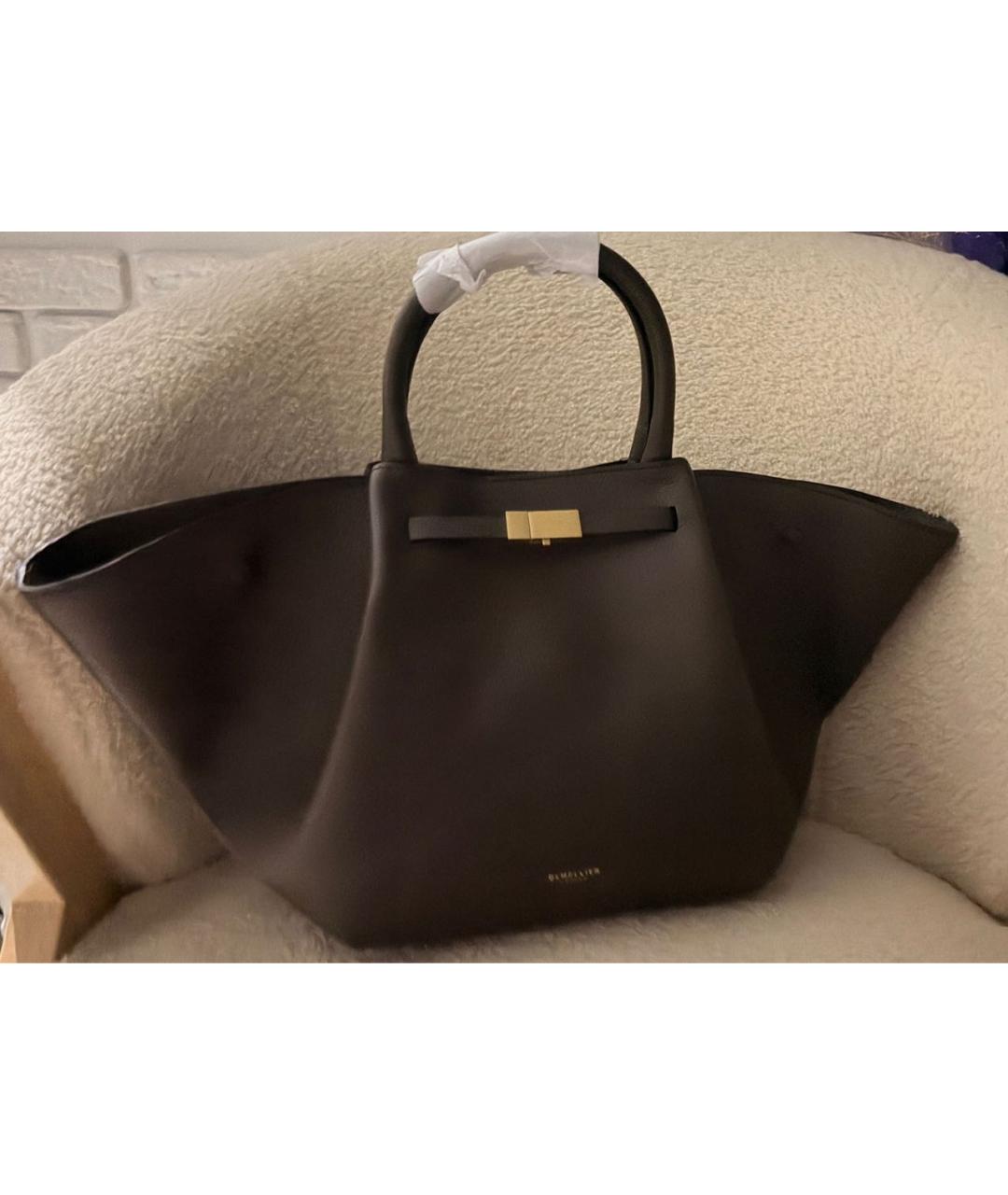 DEMELLIER Коричневая кожаная сумка с короткими ручками, фото 5