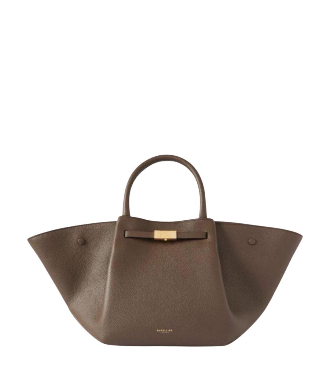 DEMELLIER Коричневая кожаная сумка с короткими ручками, фото 1