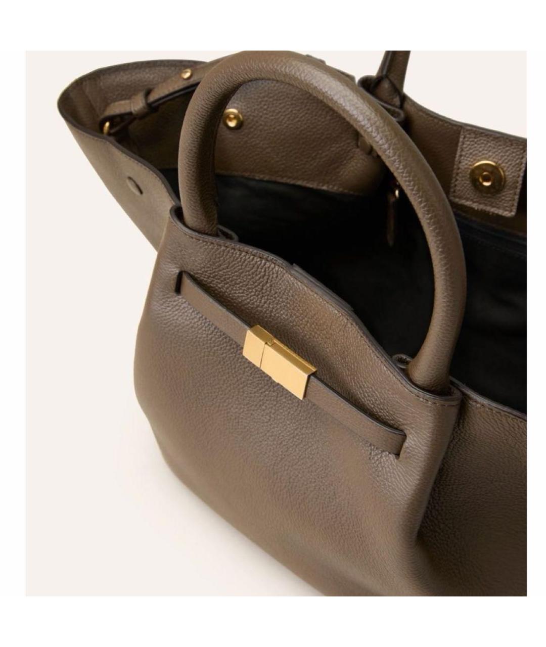 DEMELLIER Коричневая кожаная сумка с короткими ручками, фото 2