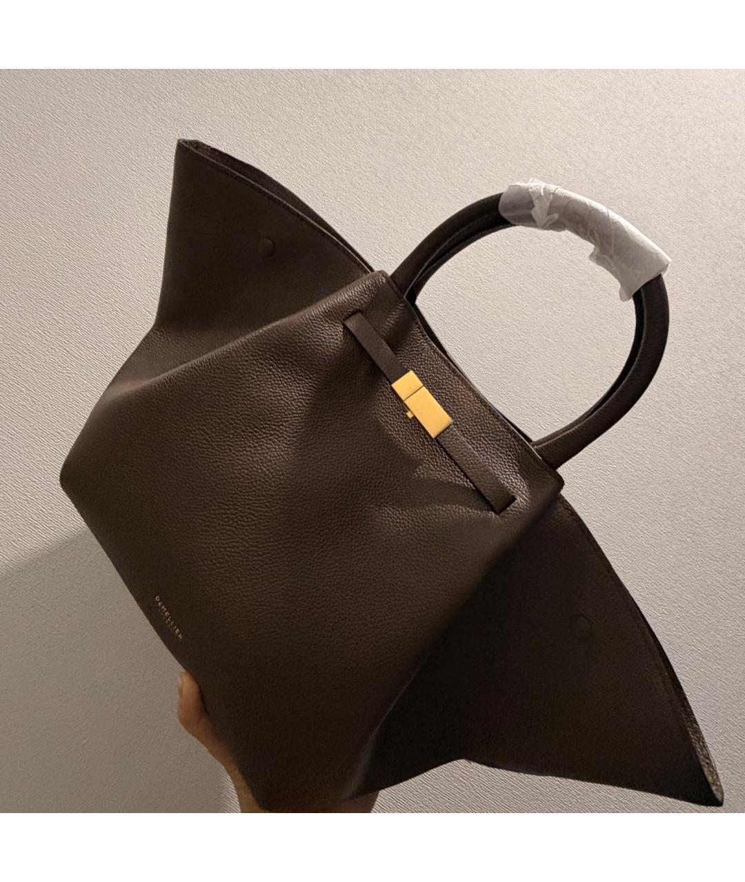 DEMELLIER Коричневая кожаная сумка с короткими ручками, фото 4