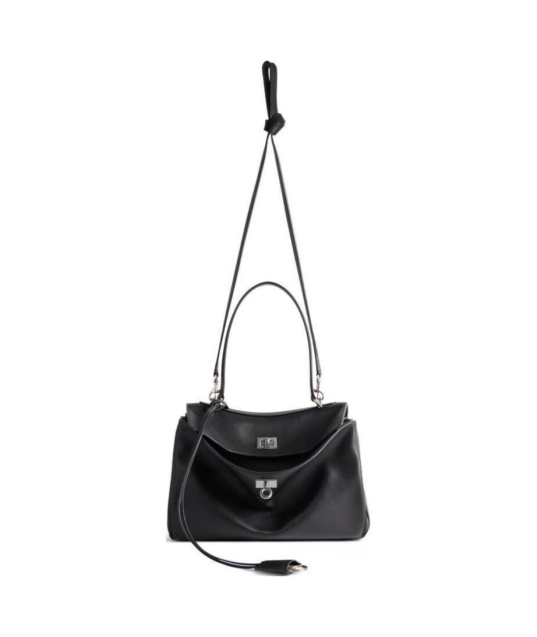 BALENCIAGA Черная кожаная сумка через плечо, фото 2