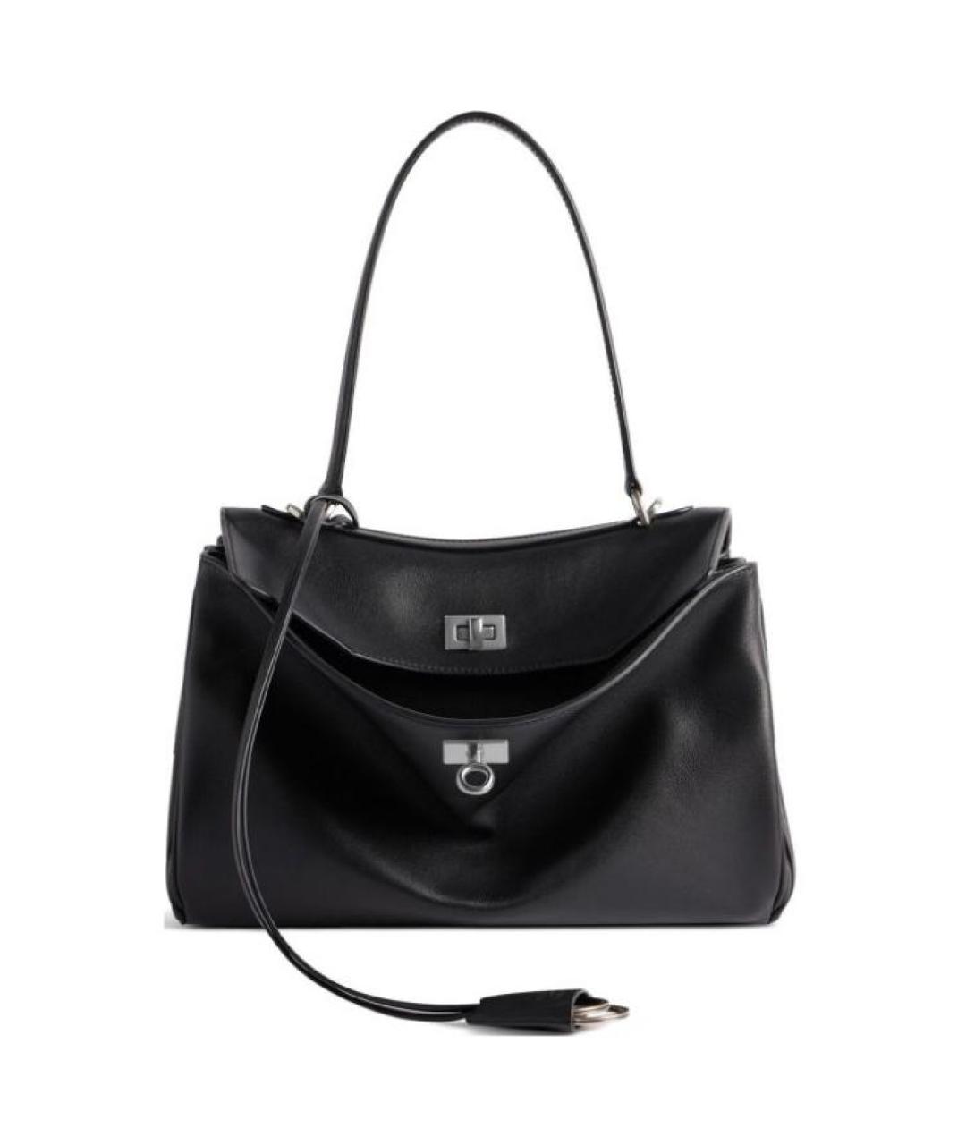 BALENCIAGA Черная кожаная сумка через плечо, фото 1