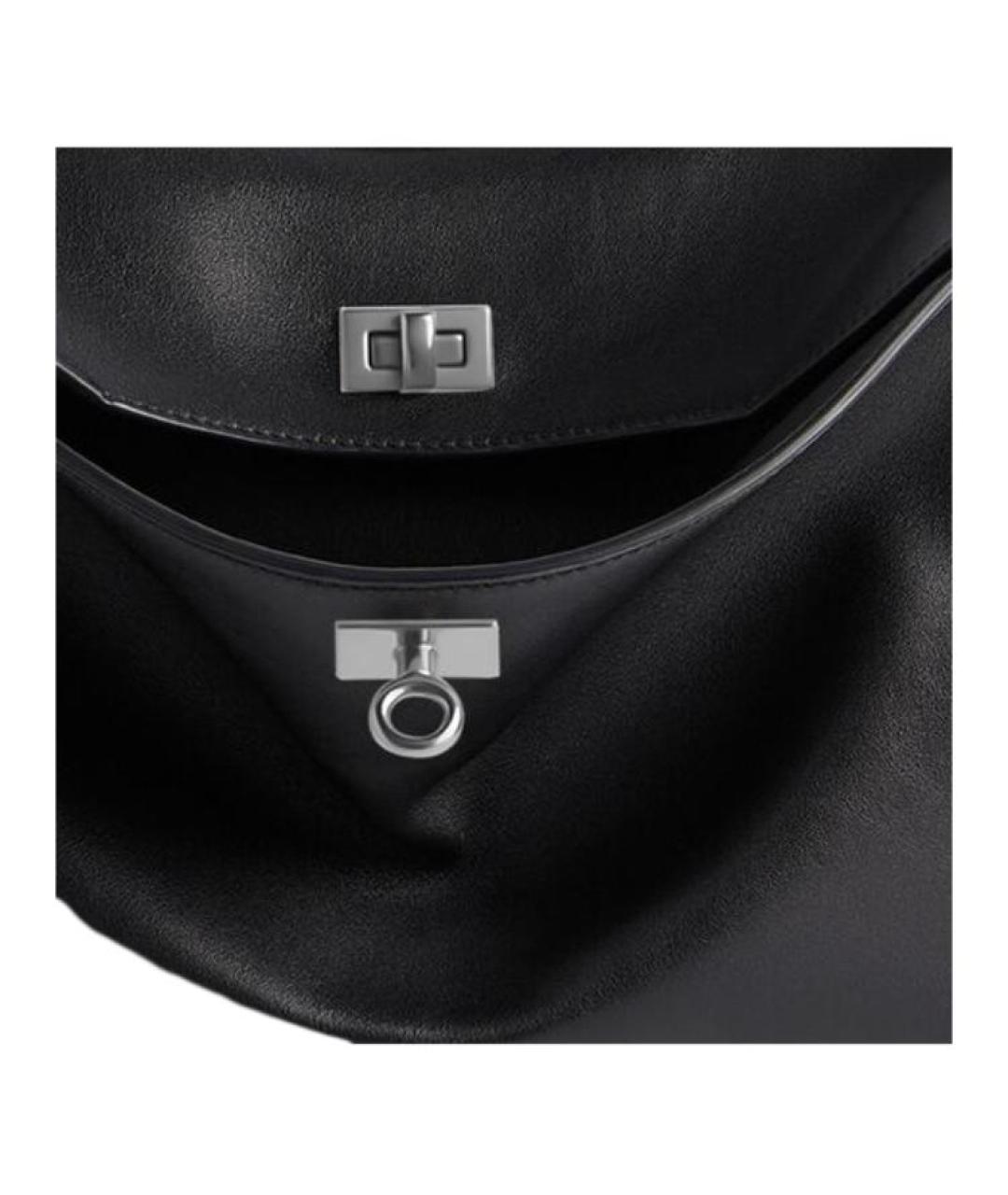 BALENCIAGA Черная кожаная сумка через плечо, фото 5