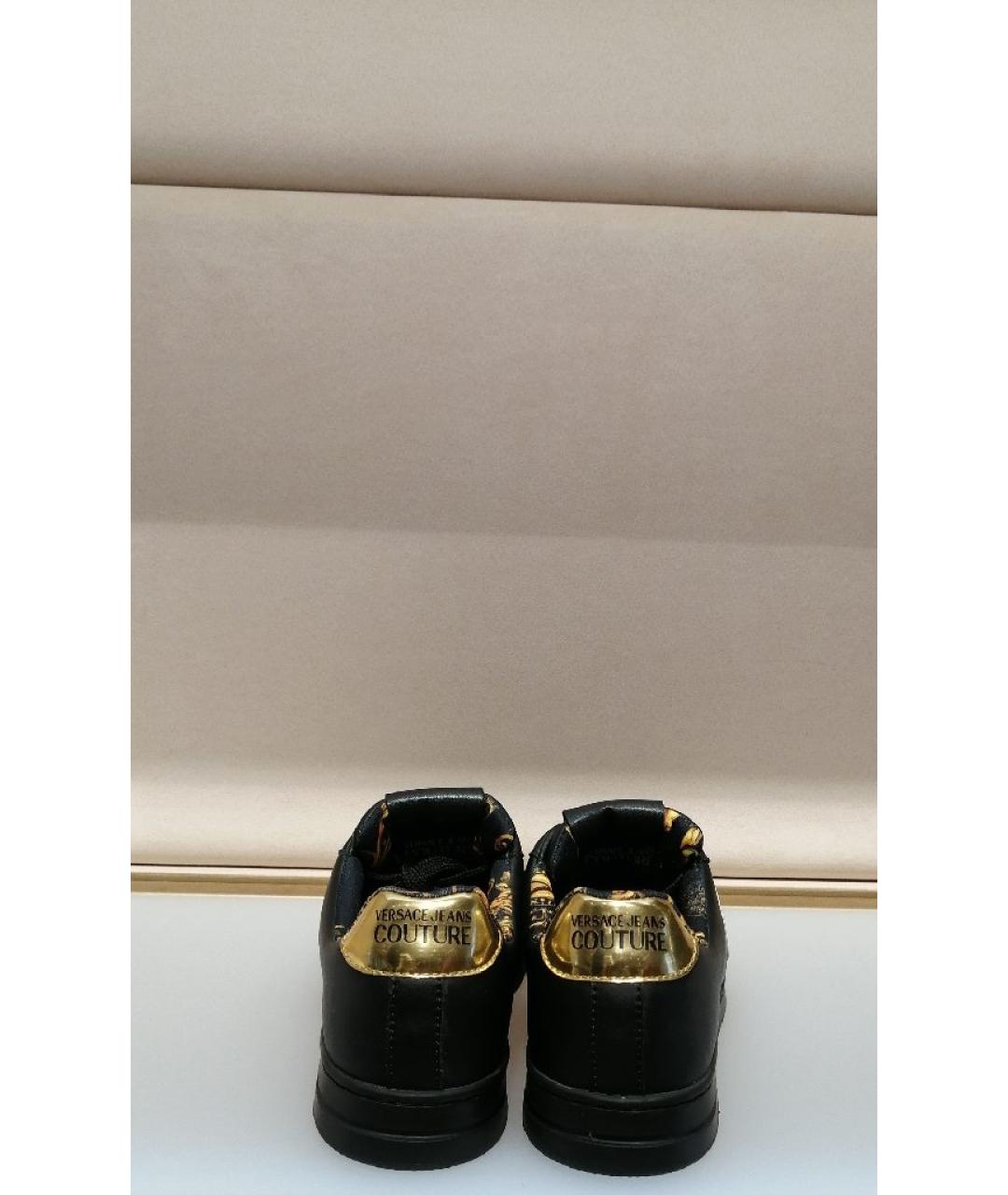 VERSACE JEANS COUTURE Черные кожаные кеды, фото 3