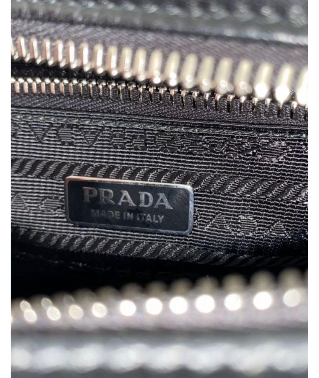 PRADA Черная кожаная сумка тоут, фото 6