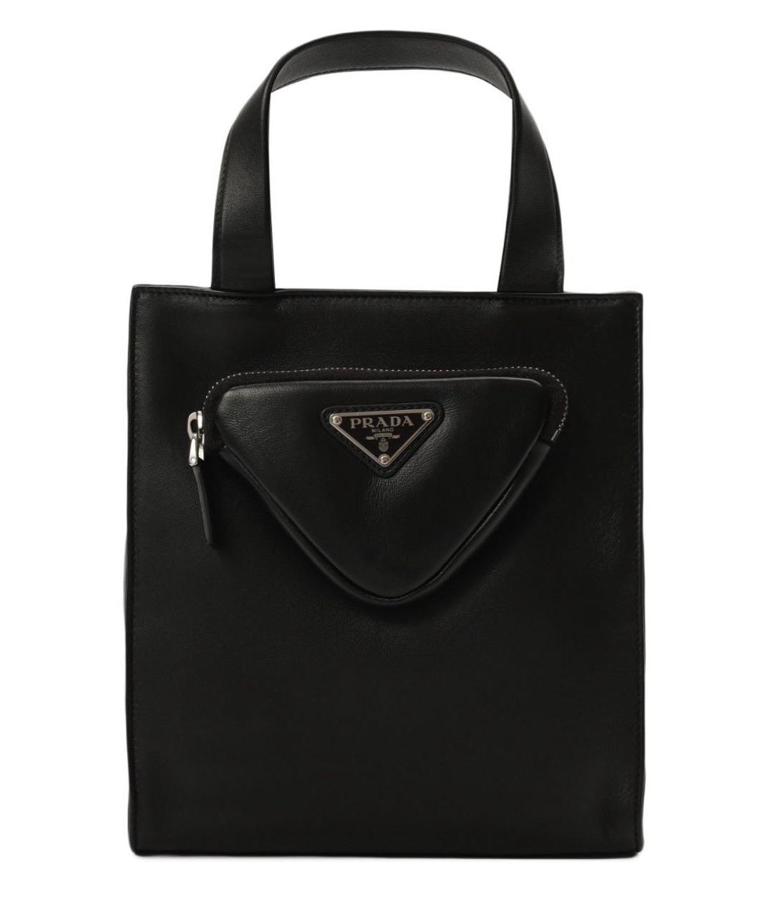 PRADA Черная кожаная сумка тоут, фото 1