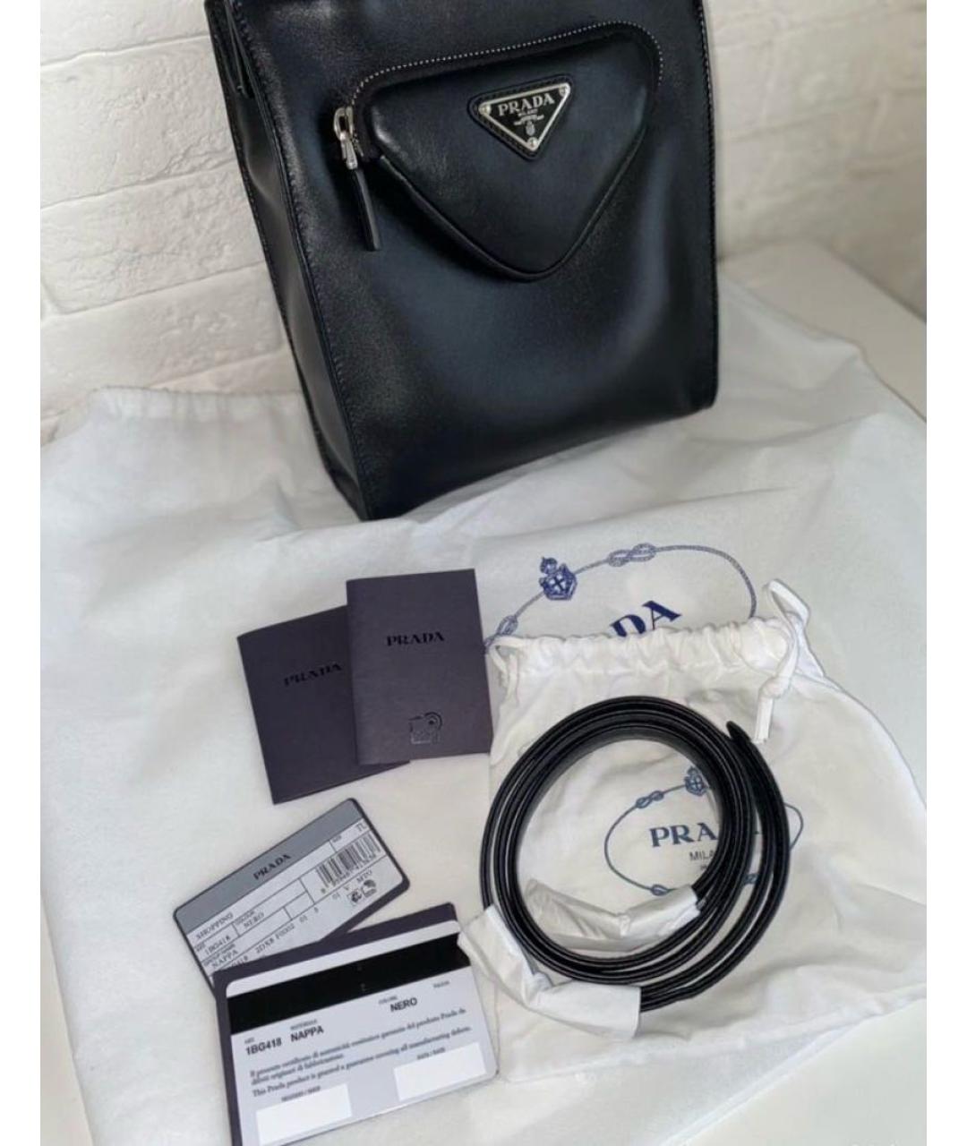 PRADA Черная кожаная сумка тоут, фото 5