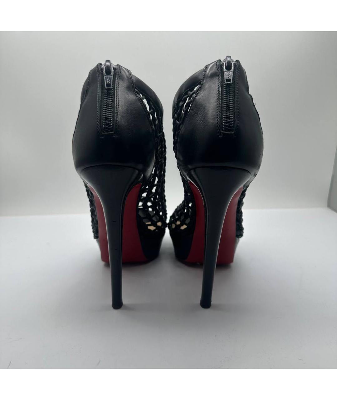 CHRISTIAN LOUBOUTIN Черные кожаные туфли, фото 4