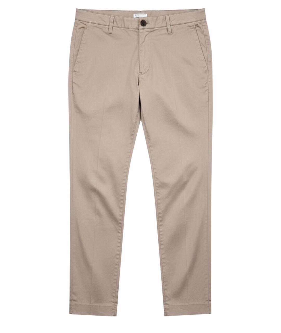 BRUNELLO CUCINELLI Бежевые хлопковые брюки узкие, фото 1