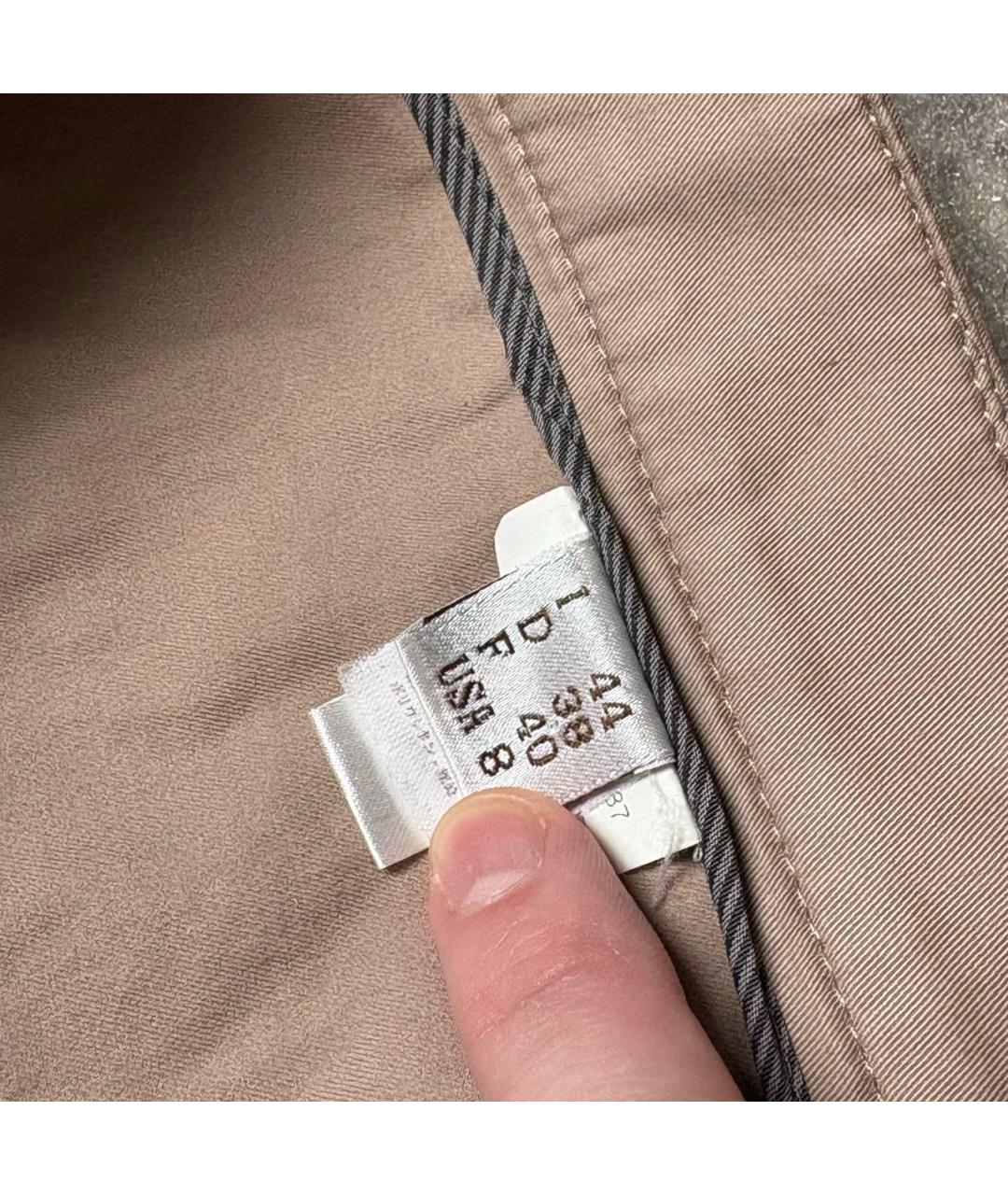 BRUNELLO CUCINELLI Бежевые хлопковые брюки узкие, фото 6