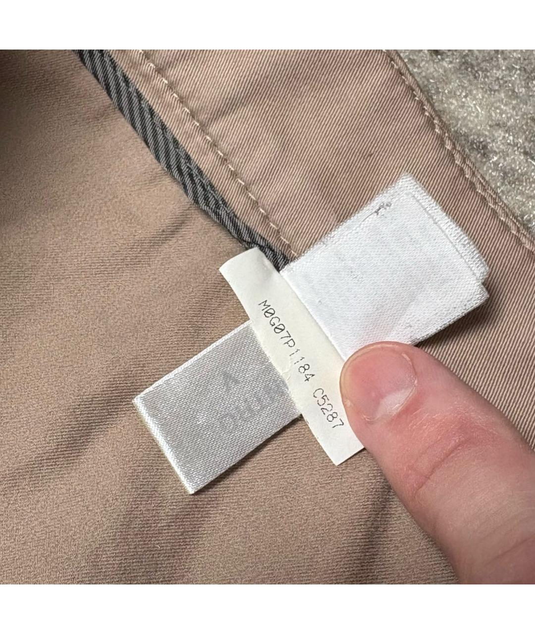 BRUNELLO CUCINELLI Бежевые хлопковые брюки узкие, фото 8