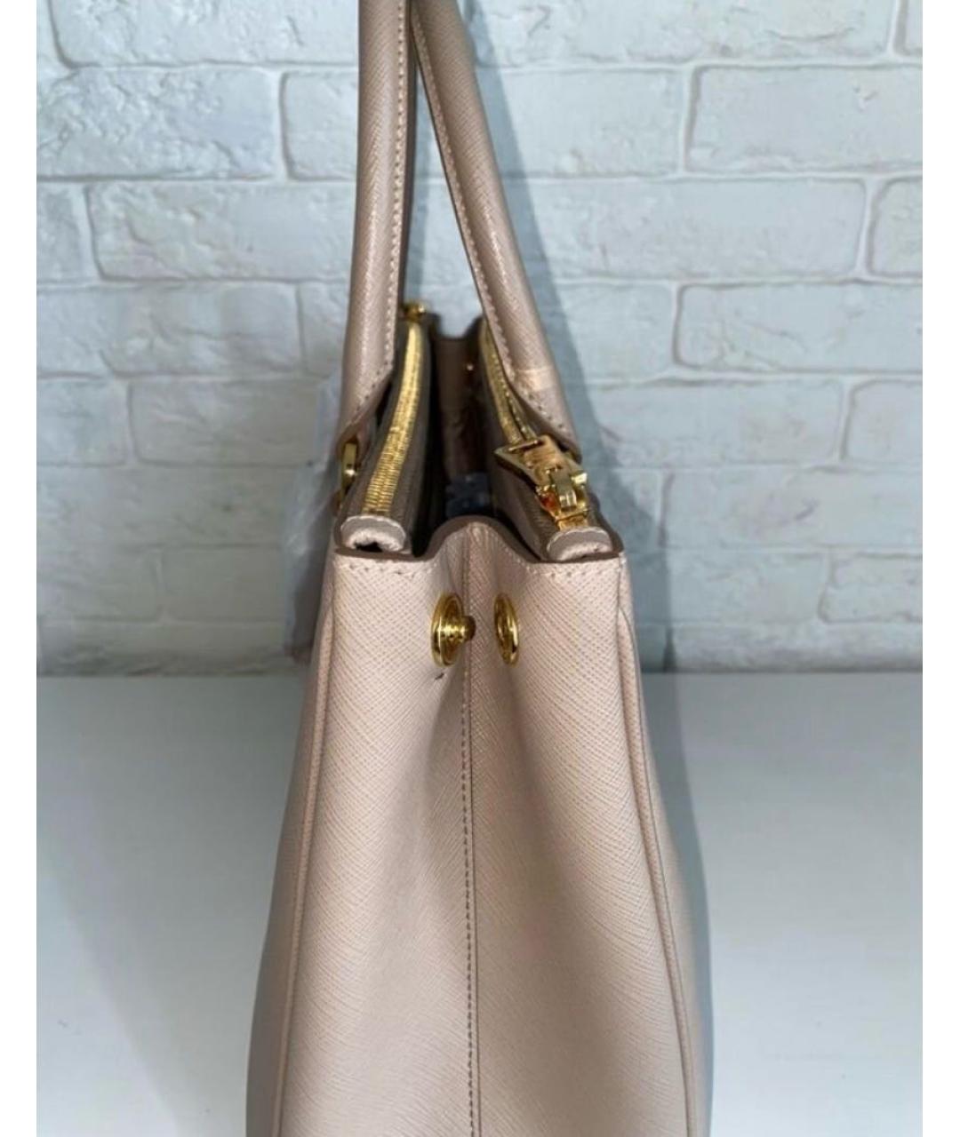 PRADA Бежевая кожаная сумка с короткими ручками, фото 5