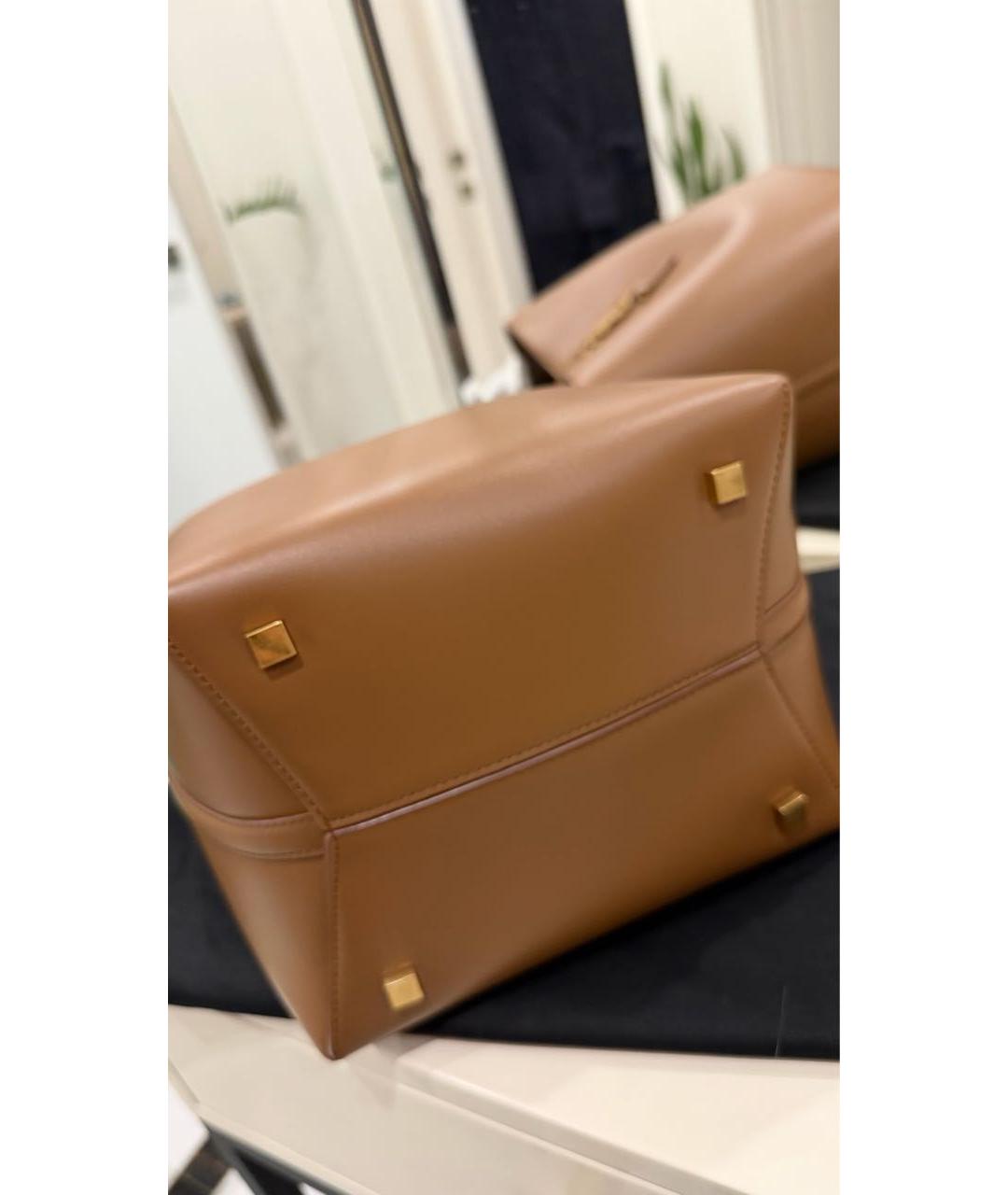 SAINT LAURENT Коричневая кожаная сумка через плечо, фото 3