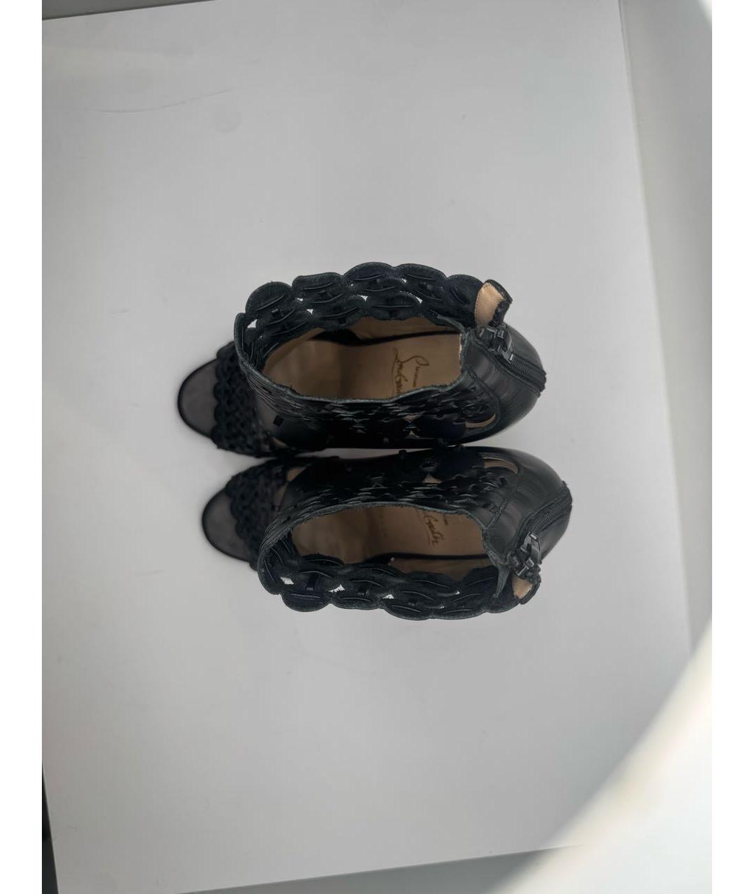 CHRISTIAN LOUBOUTIN Черные кожаные ботильоны, фото 3