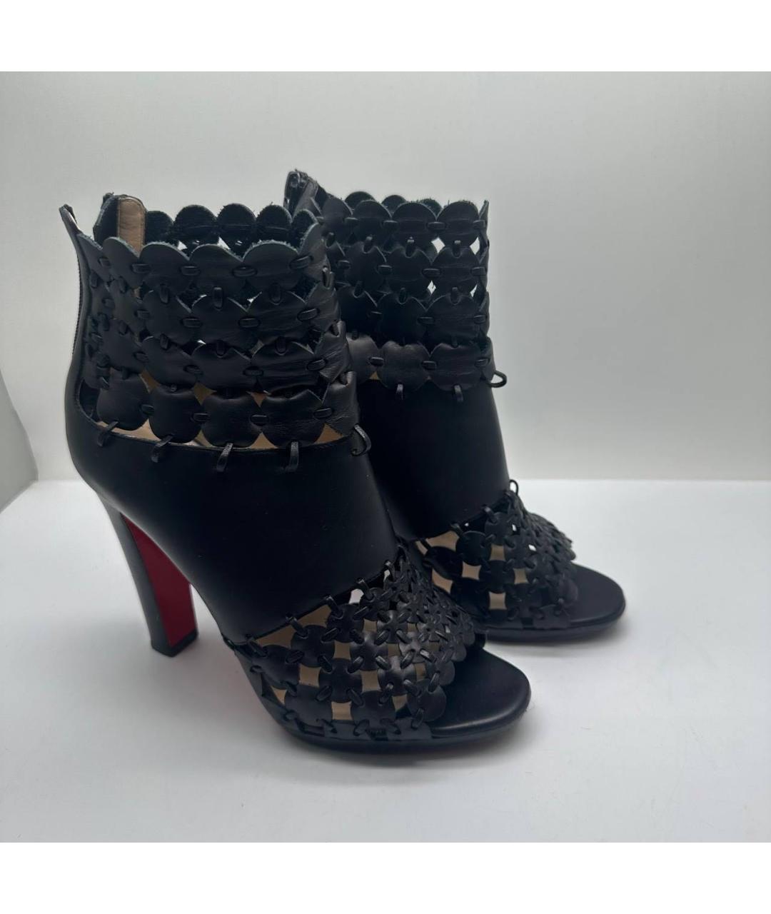 CHRISTIAN LOUBOUTIN Черные кожаные ботильоны, фото 4