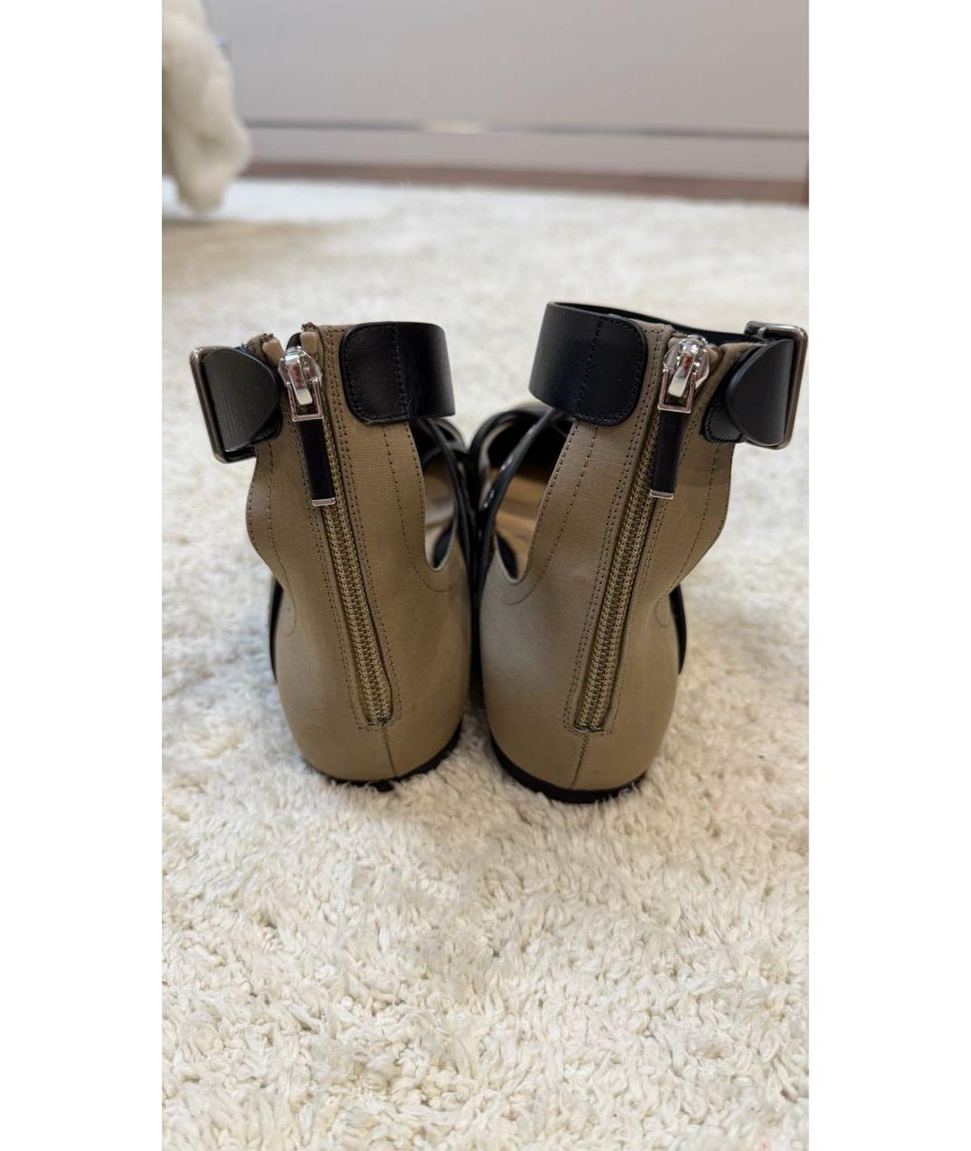 CHRISTIAN DIOR Хаки кожаные балетки, фото 4