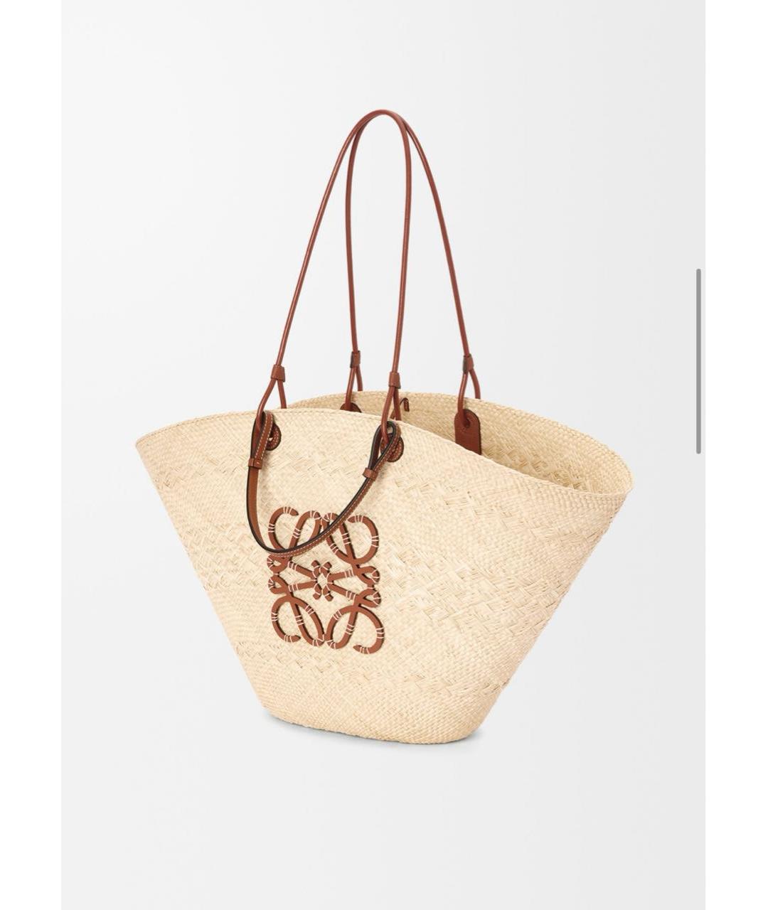 LOEWE Бежевая пелетеная пляжная сумка, фото 2