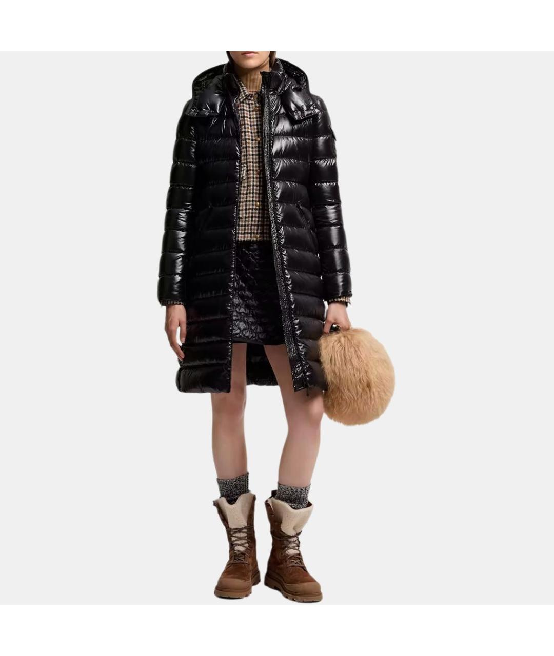 MONCLER Черный пуховик, фото 4