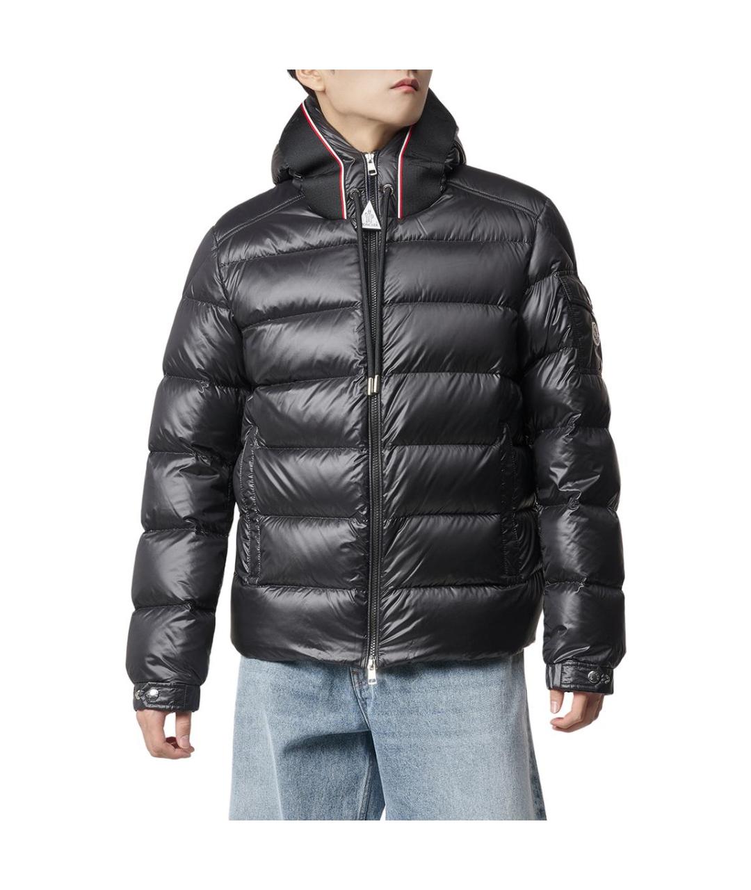 MONCLER Черный пуховик, фото 4