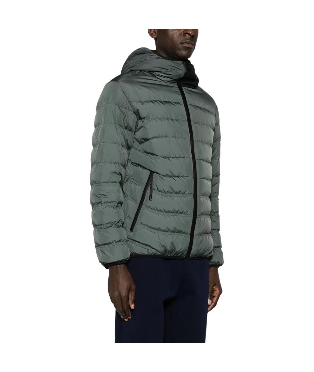 MONCLER Зеленый пуховик, фото 4
