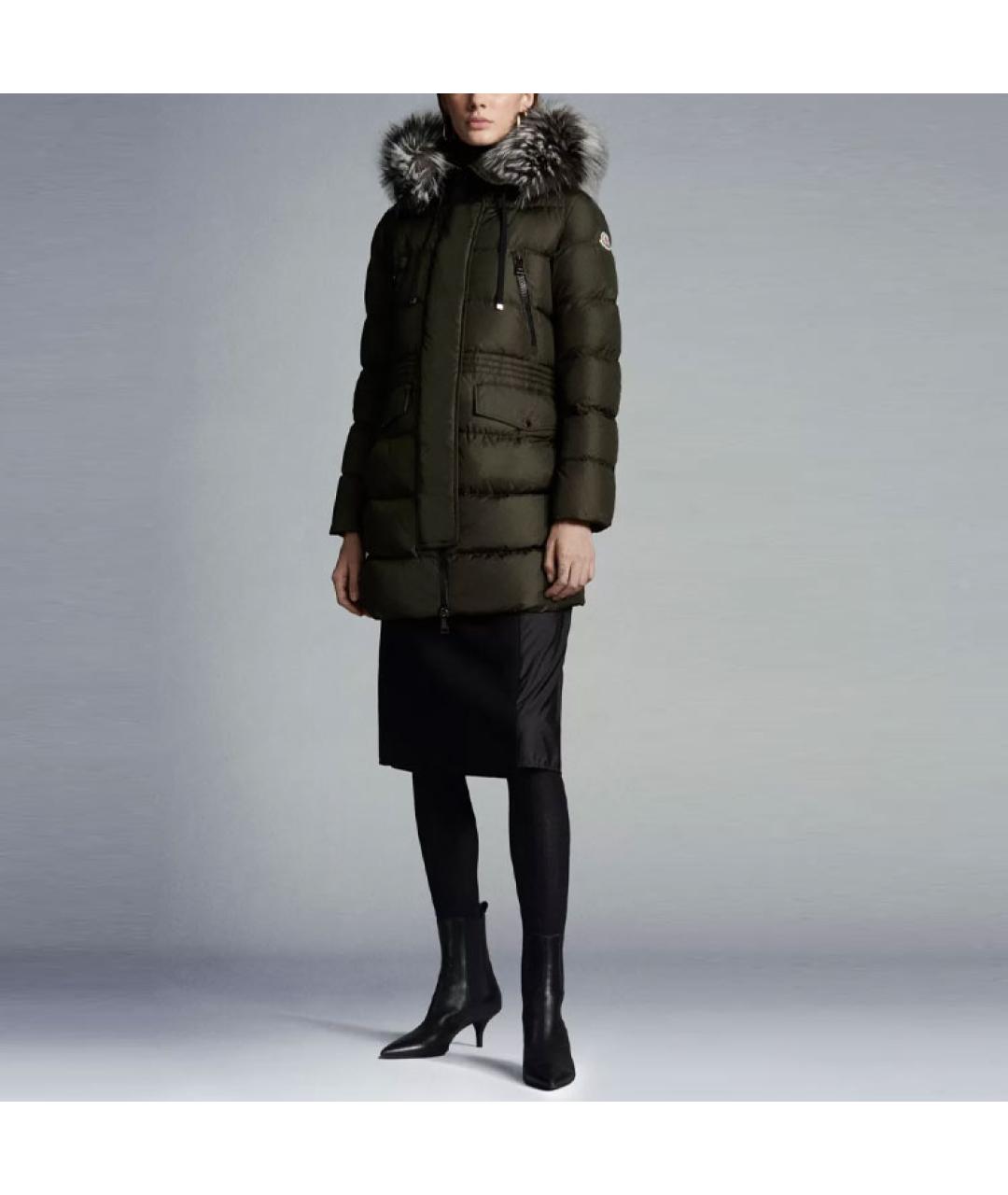 MONCLER Зеленый пуховик, фото 4