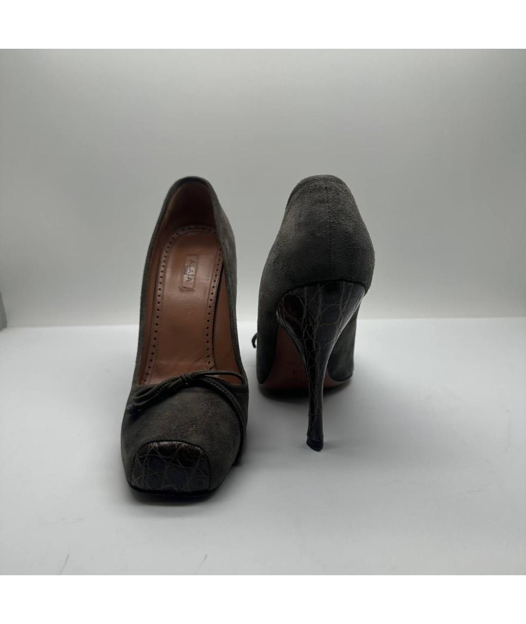 ALAIA Хаки замшевые туфли, фото 4